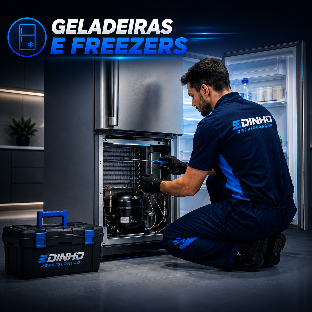 Manutenção de geladeira pela Edinho Refrigeração